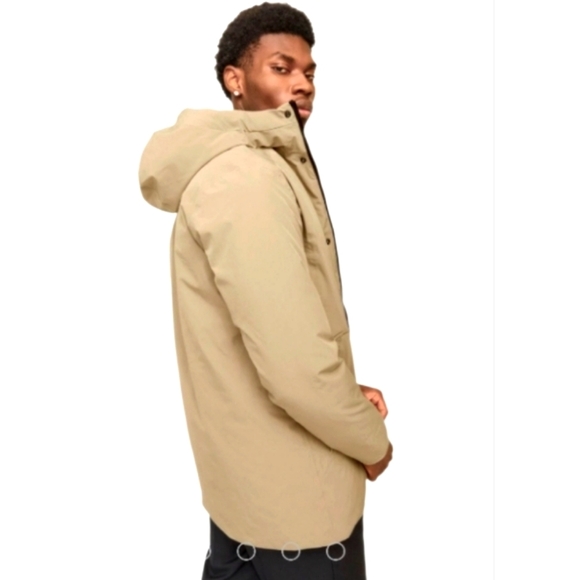Jack & Jones Jacket Hood Front Snaps & Zipper Snap Cuffs Quilted Lining NEW